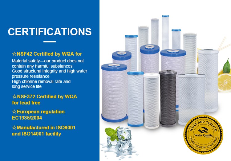 10 Inch Activated Carbon Block Water Filter For RO System