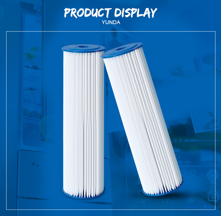 5 Micron Pleated Water Filter, 20 Inch Big Blue PP Filter Cartridge
