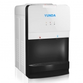 YUNDA WATERCOOLER Countertop Water Cooler Dispenser, Hot & Cold Water, Child Safety Lock, Holds 3 or 5 Gallon Bottles, Compression Refrigeration Technology, White