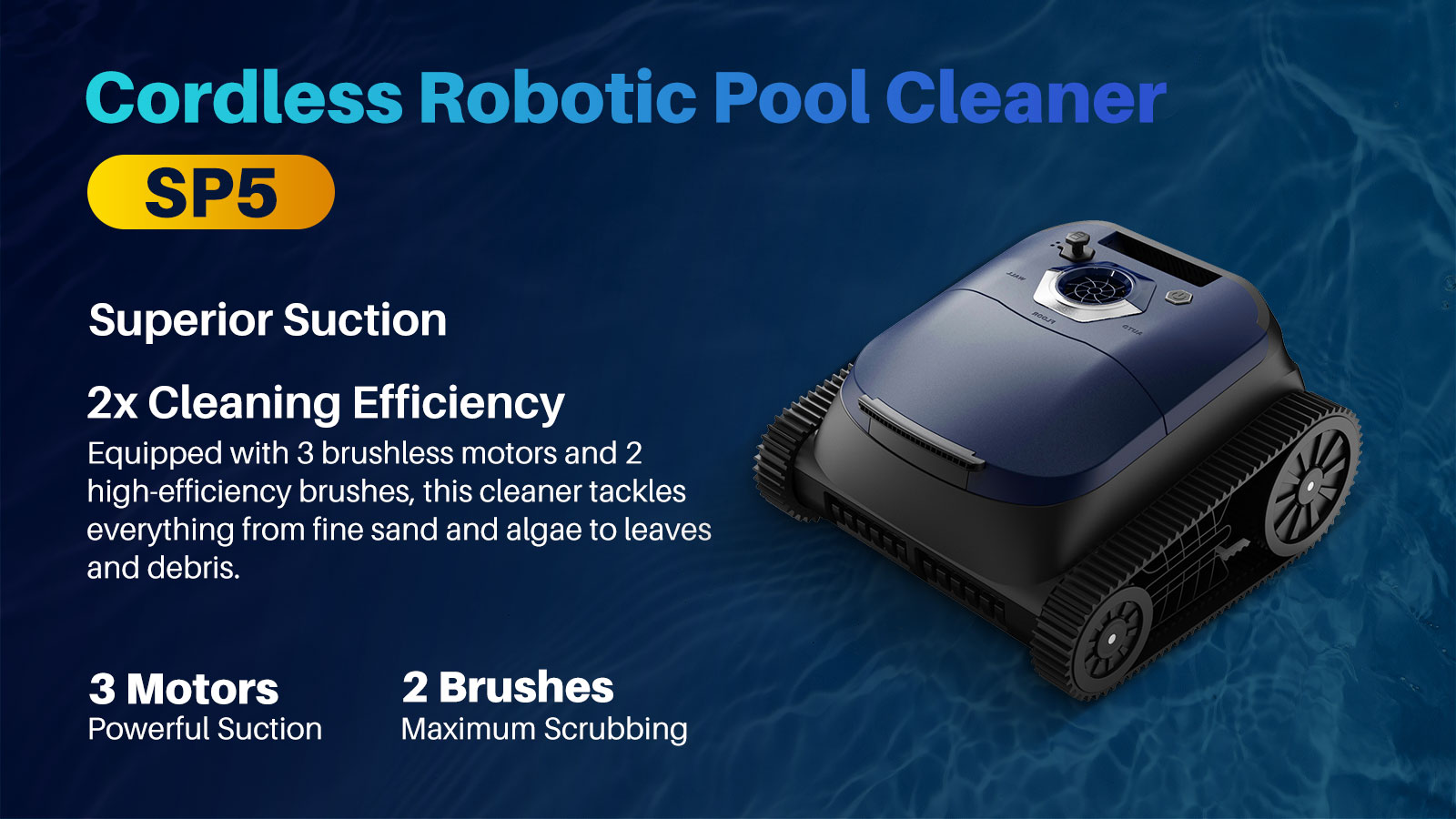 YUNDA Cordless Robotic Pool Cleaner