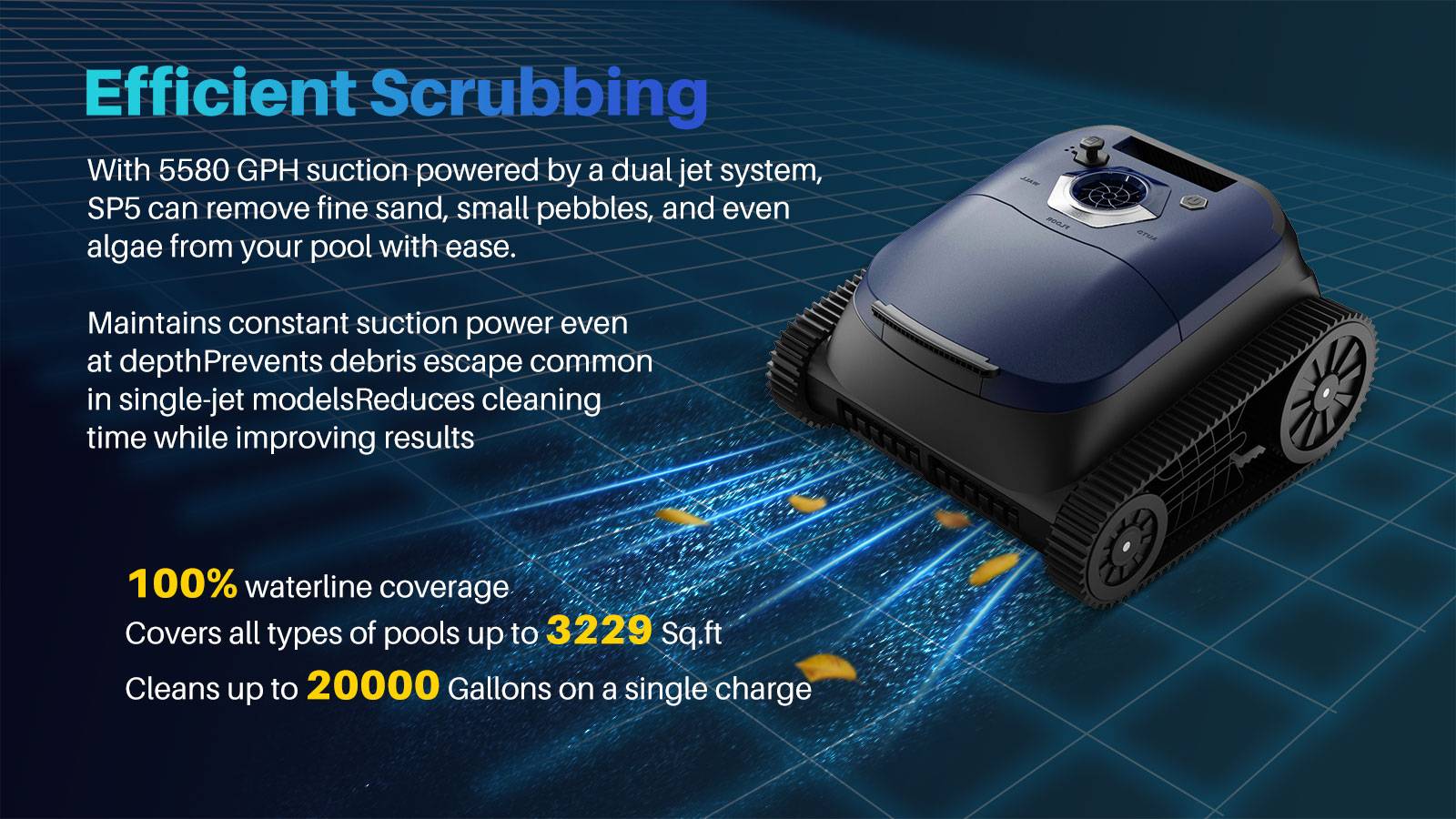 YUNDA Cordless Robotic Pool Cleaner