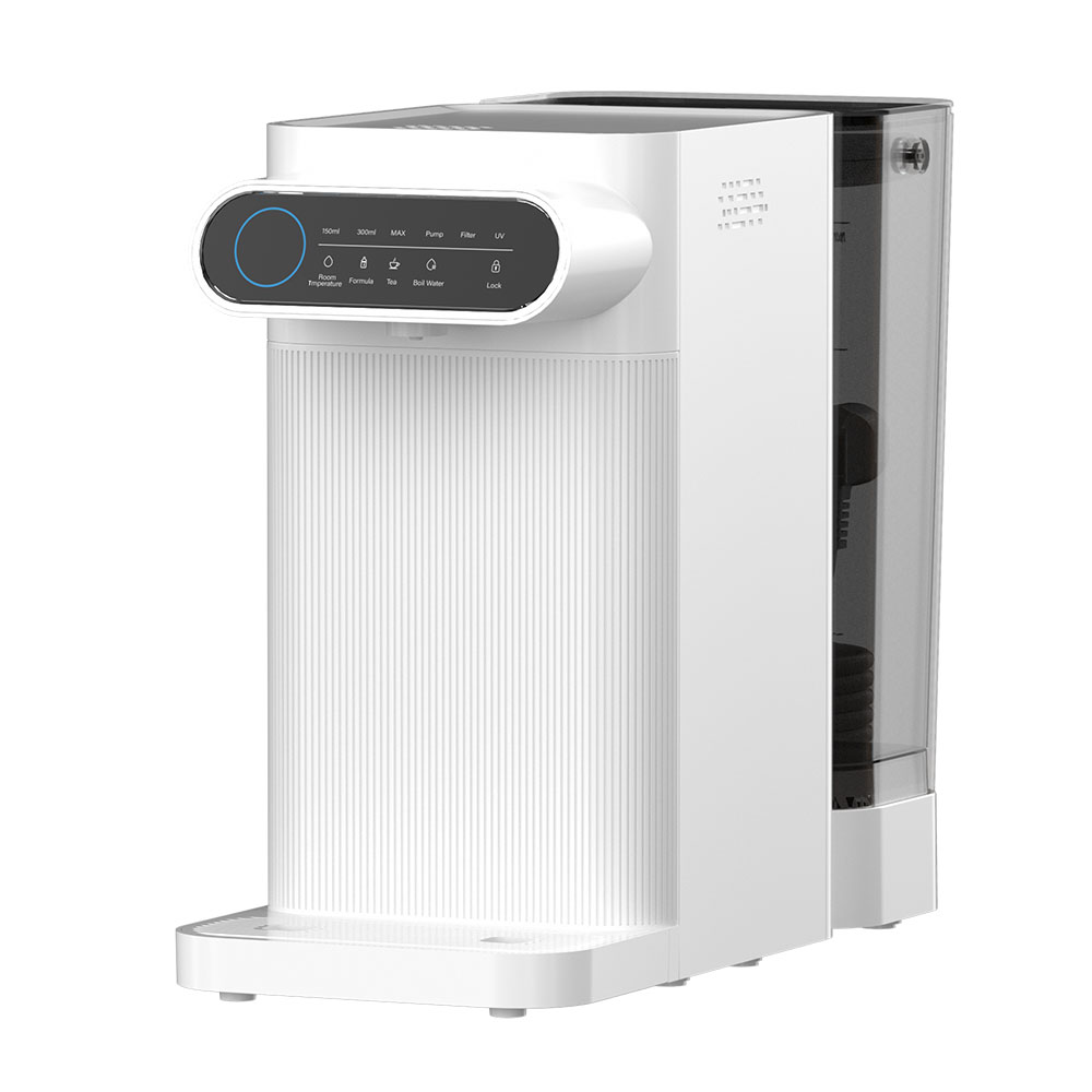 5-in-1 Countertop Reverse Osmosis Dispenser with UV, 5-Stage Filtration, Portable Instant Hot Water, No Installation, Adjustable Temperature and Volume, 4:1 Pure to Drain Water Machine