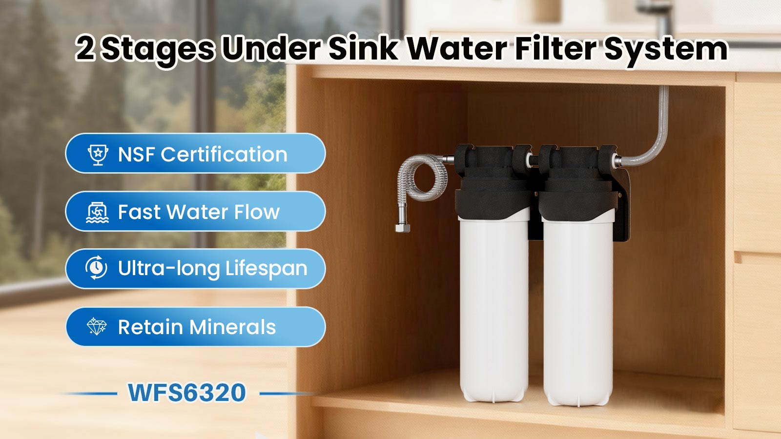 YUNDA 2 Stages Under Counter Water Filter
