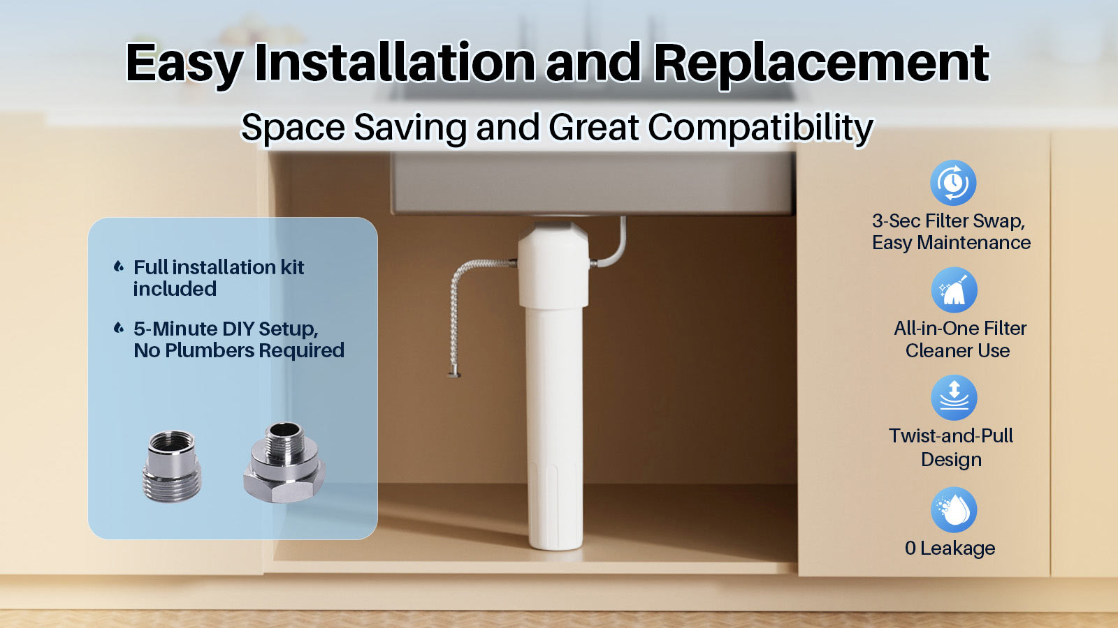 YUNDA 40000 Gallon Best Single Stage Under Sink Water Filter